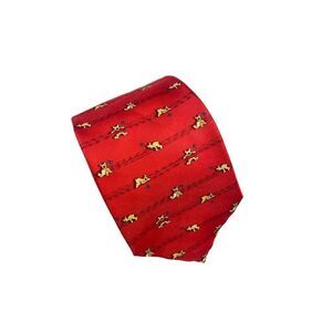 Frangi Italy Men's Red silk Teddy Bear Neck Tie NWT